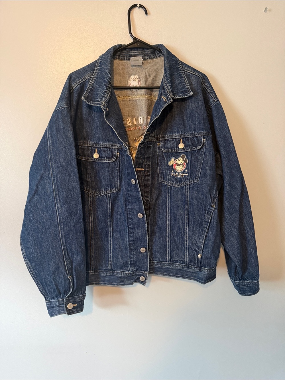 Disney Dark Blue Denim Jacket with Embroidered Character Patch